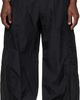 WOOYOUNGMI WOOYOUNGMI Black Barrel Leg Track Pants - 1