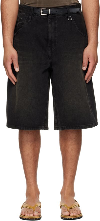 WOOYOUNGMI WOOYOUNGMI Black Belted Denim Shorts