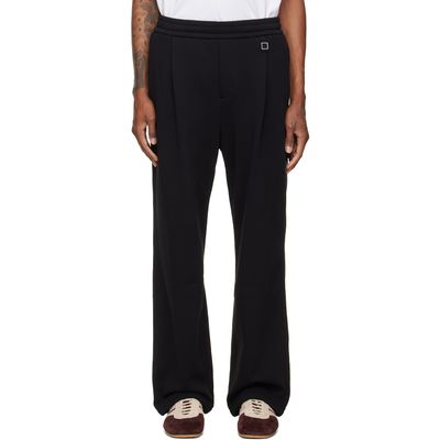 WOOYOUNGMI WOOYOUNGMI Black Cotton Single-Pleat Banding Sweatpants