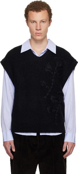 WOOYOUNGMI WOOYOUNGMI Black Flower Knit Vest