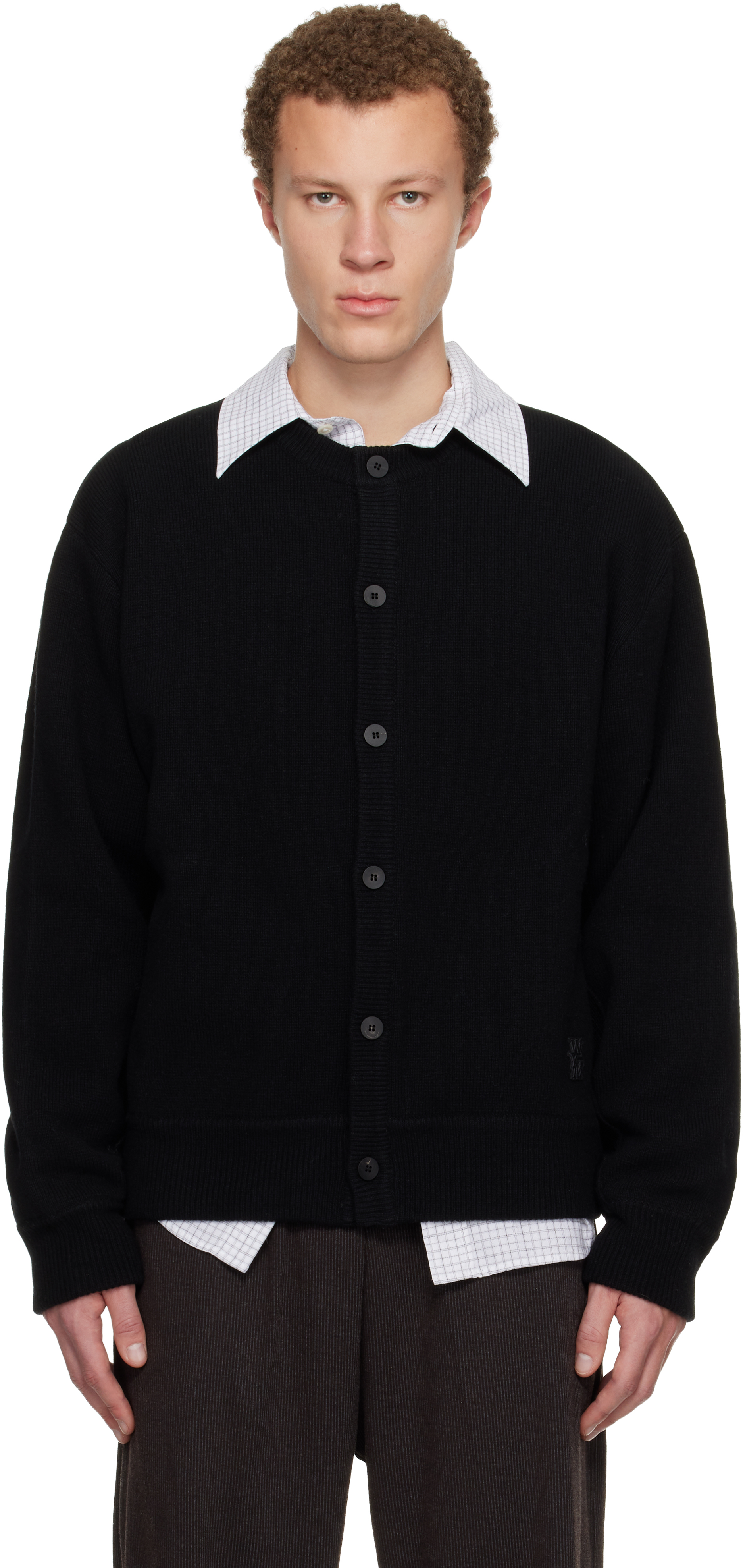 WOOYOUNGMI - Black High-Neck Zip-Up Sweater