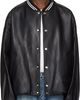 WOOYOUNGMI WOOYOUNGMI Black Leather Baseball Jacket - 1