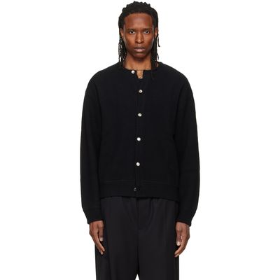 WOOYOUNGMI WOOYOUNGMI Black Round Neck Wool Cardigan