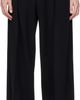 WOOYOUNGMI WOOYOUNGMI Black Two Tuck Wide Trousers - 1