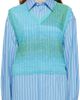 WOOYOUNGMI WOOYOUNGMI Blue Gradient Stripe Vest - 1