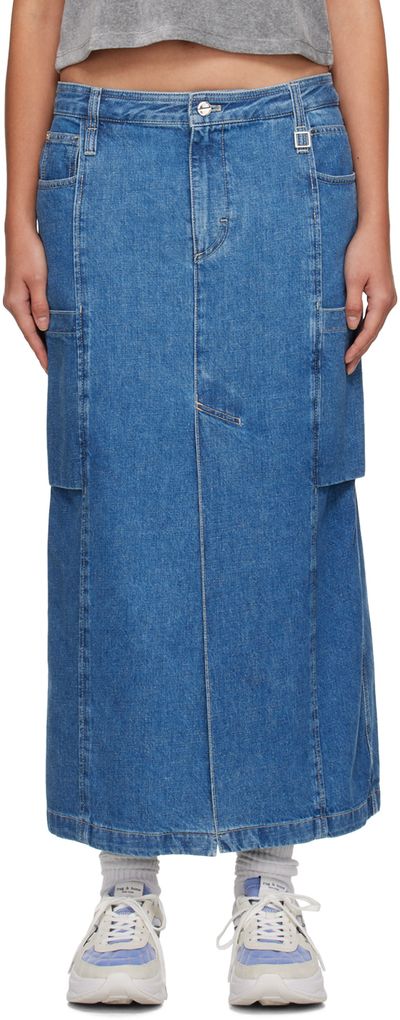WOOYOUNGMI WOOYOUNGMI Blue Pocket Denim Maxi Skirt