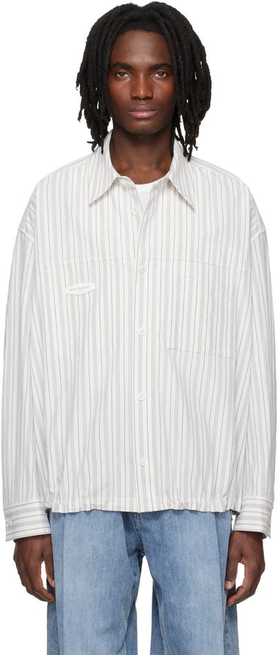 WOOYOUNGMI WOOYOUNGMI Blue Stripe Patch Shirt