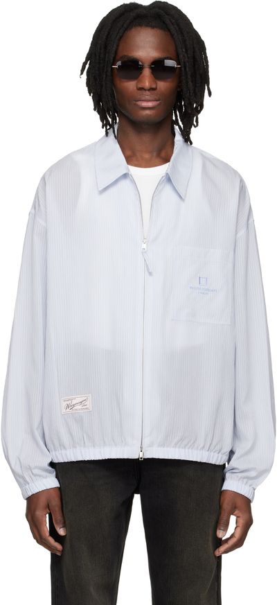 WOOYOUNGMI WOOYOUNGMI Blue Striped Zip-Up Shirt