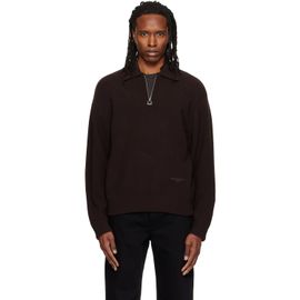 WOOYOUNGMI WOOYOUNGMI Brown Ribbed Wool Polo