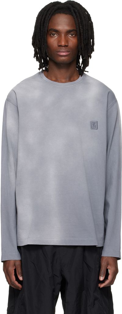 WOOYOUNGMI WOOYOUNGMI Gray Long-Sleeve Dyed Back Logo T-shirt