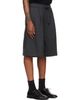 WOOYOUNGMI WOOYOUNGMI Gray Single-Pleat Cotton Shorts - 2