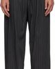 WOOYOUNGMI WOOYOUNGMI Gray Striped String Trousers - 1
