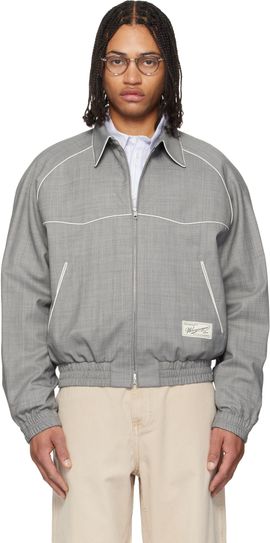 WOOYOUNGMI WOOYOUNGMI Gray Wool Poly Banding Jacket