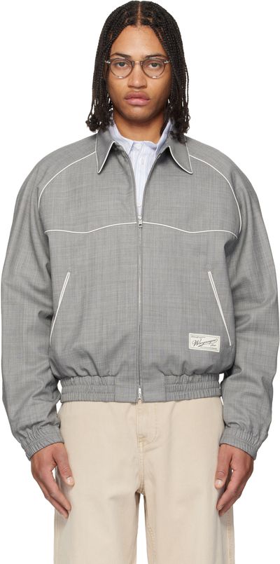 WOOYOUNGMI WOOYOUNGMI Gray Wool Poly Banding Jacket