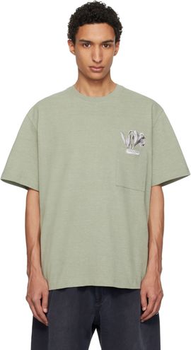 WOOYOUNGMI WOOYOUNGMI Khaki Flower Back Logo T-shirt