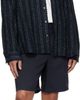 WOOYOUNGMI WOOYOUNGMI Navy Embroidered Logo Twill Shorts - 4
