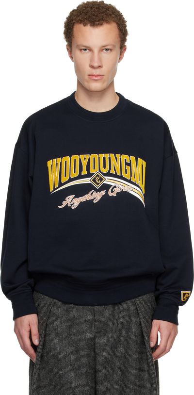 WOOYOUNGMI WOOYOUNGMI Navy Lenticular Logo Sweatshirt