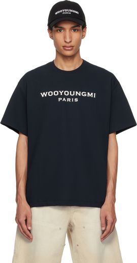 WOOYOUNGMI WOOYOUNGMI Navy Logo T-shirt