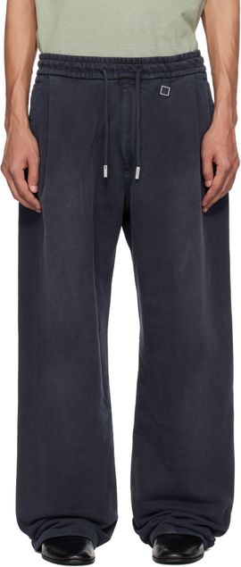 WOOYOUNGMI WOOYOUNGMI Navy One-Tuck Dyed Cotton Sweatpants