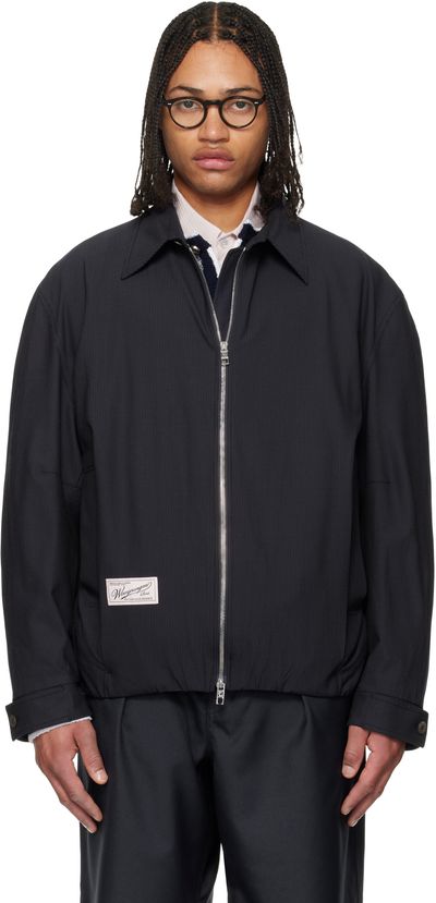 WOOYOUNGMI WOOYOUNGMI Navy Pin Stripe Zip-up Jacket