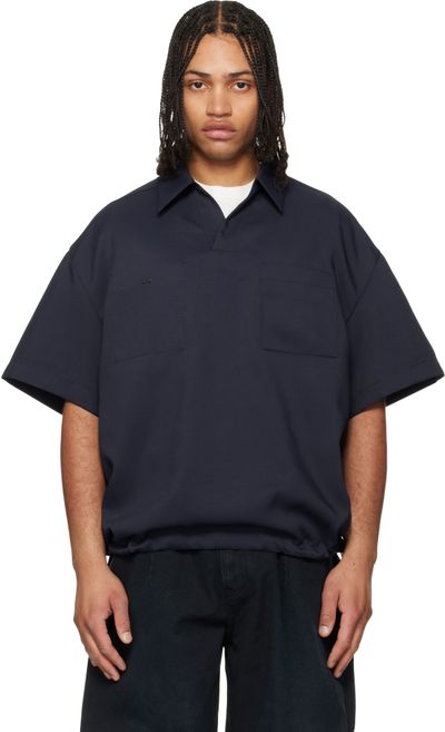 WOOYOUNGMI WOOYOUNGMI Navy Twill Patch Pocket Polo