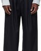 WOOYOUNGMI WOOYOUNGMI Navy Wool Stripe Wide Trousers - 1