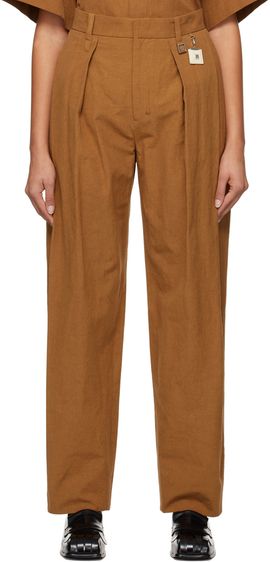 WOOYOUNGMI WOOYOUNGMI Tan Pleated Trousers