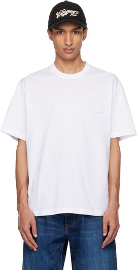 WOOYOUNGMI WOOYOUNGMI White Flower Back Logo T-shirt
