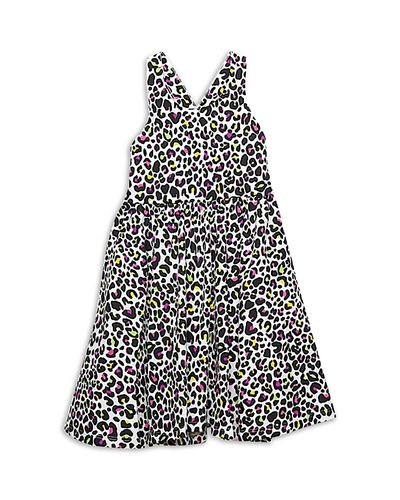 Worthy Threads Worthy Threads Girls' Cross Back Dress in Neon Leopard