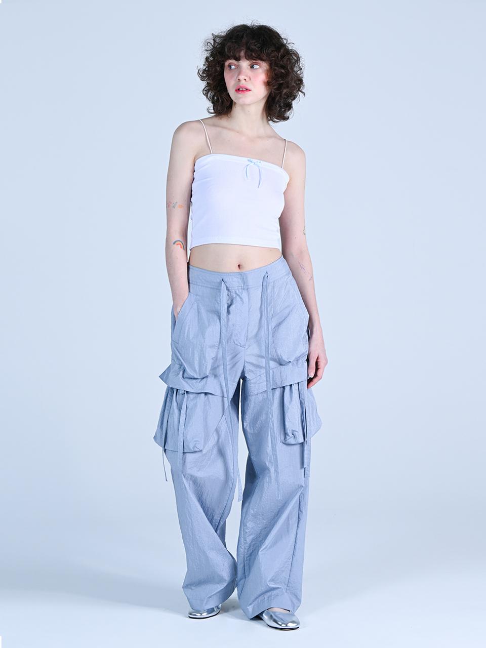 WOVEMENT Bubble Pocket Pants Light Blue WBDSPA003LB