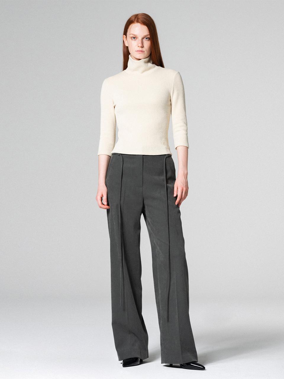 WOVEMENT Comfy wide - fit pants GREY WBCFPA003GR