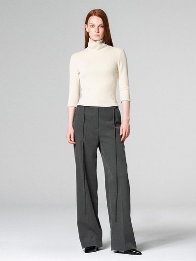 WOVEMENT Comfy wide - fit pants GREY WBCFPA003GR