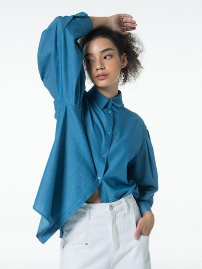 WOVEMENT Full Sleeve Shirt BLUE WBCSTP010BL