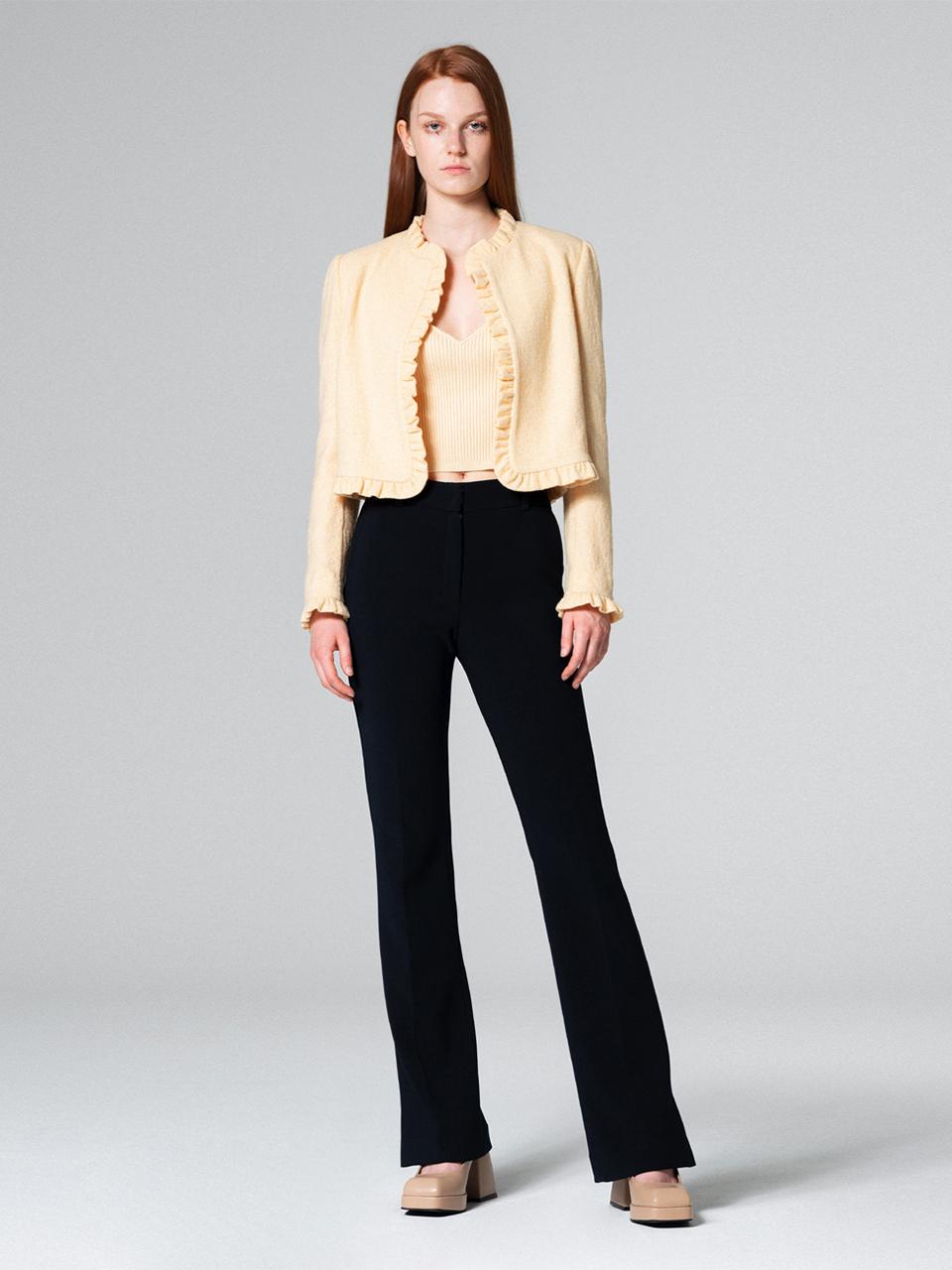 WOVEMENT Hem slit detail pants NAVY WBCFPA002NV