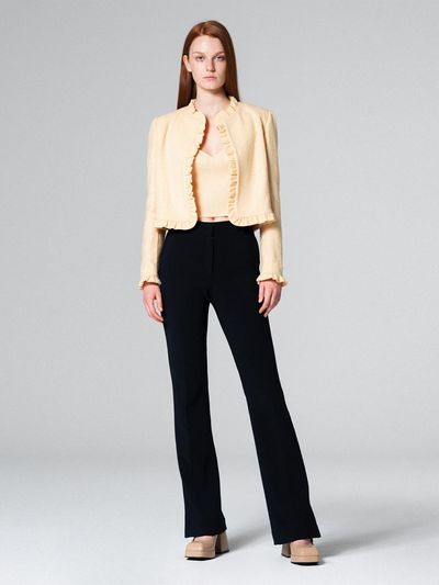 WOVEMENT Hem slit detail pants NAVY WBCFPA002NV