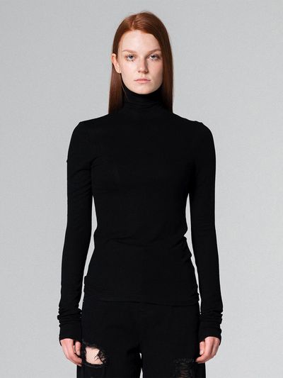 WOVEMENT High - neck jersey top BLACK WBCFTP004BK