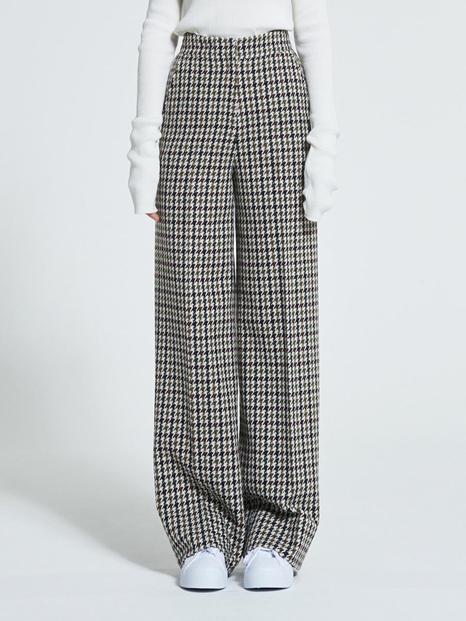 WOVEMENT High - Rise Wool Pants Check WBAFPA004CK