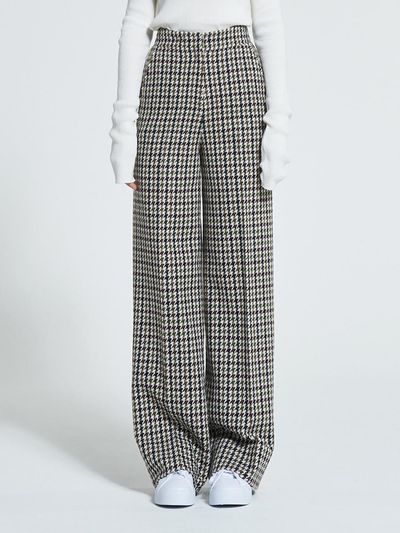 WOVEMENT High - Rise Wool Pants Check WBAFPA004CK