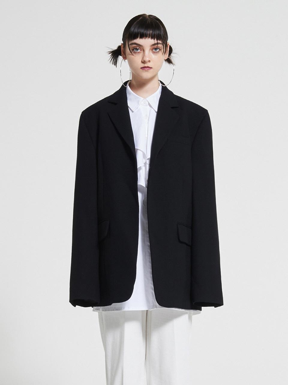 WOVEMENT High Rise One Button Jacket Black WBAFJK001BK