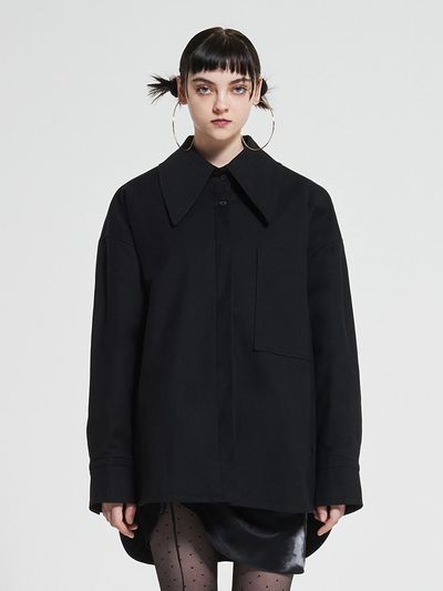 WOVEMENT Oversized Padding Skater Jacket Black WBAFTP005BK