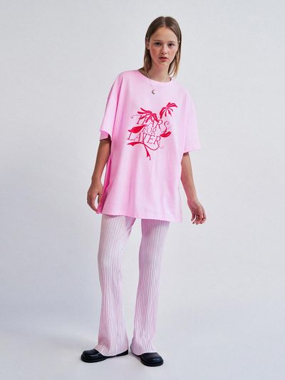 WOVEMENT Shining Pleats Pants Pink WBCSPA003PK