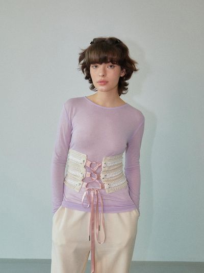 WOVEMENT Soft Sheer Top Lilac WBDFTP001LC