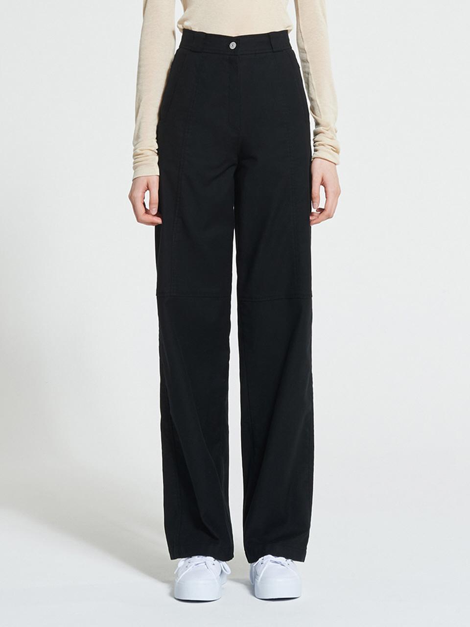 WOVEMENT Stitch - Over Cotton Pants Black WBAFPA007BK