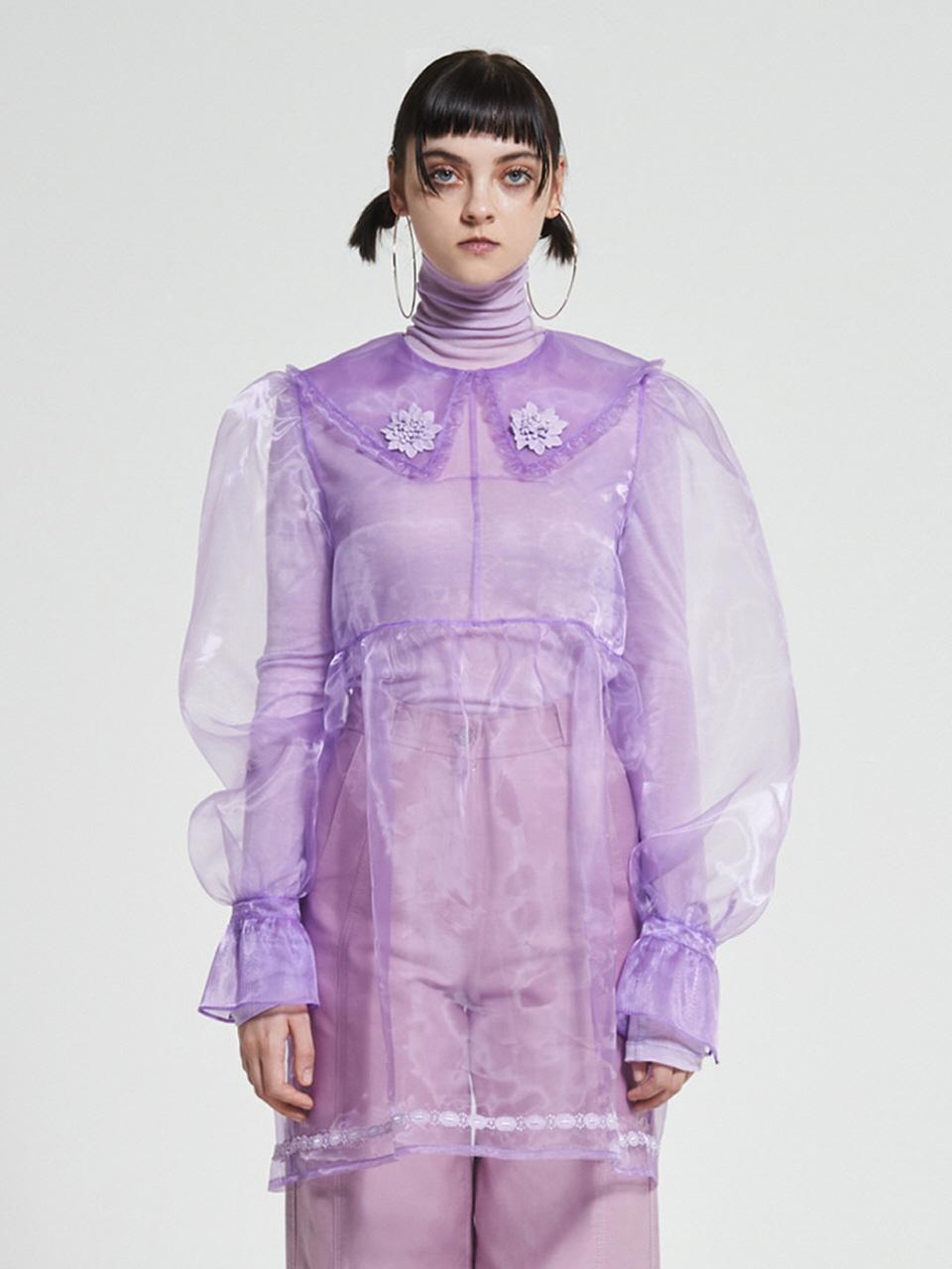 WOVEMENT Studio Mirror Organza Dress Purple WBAFOP001VI