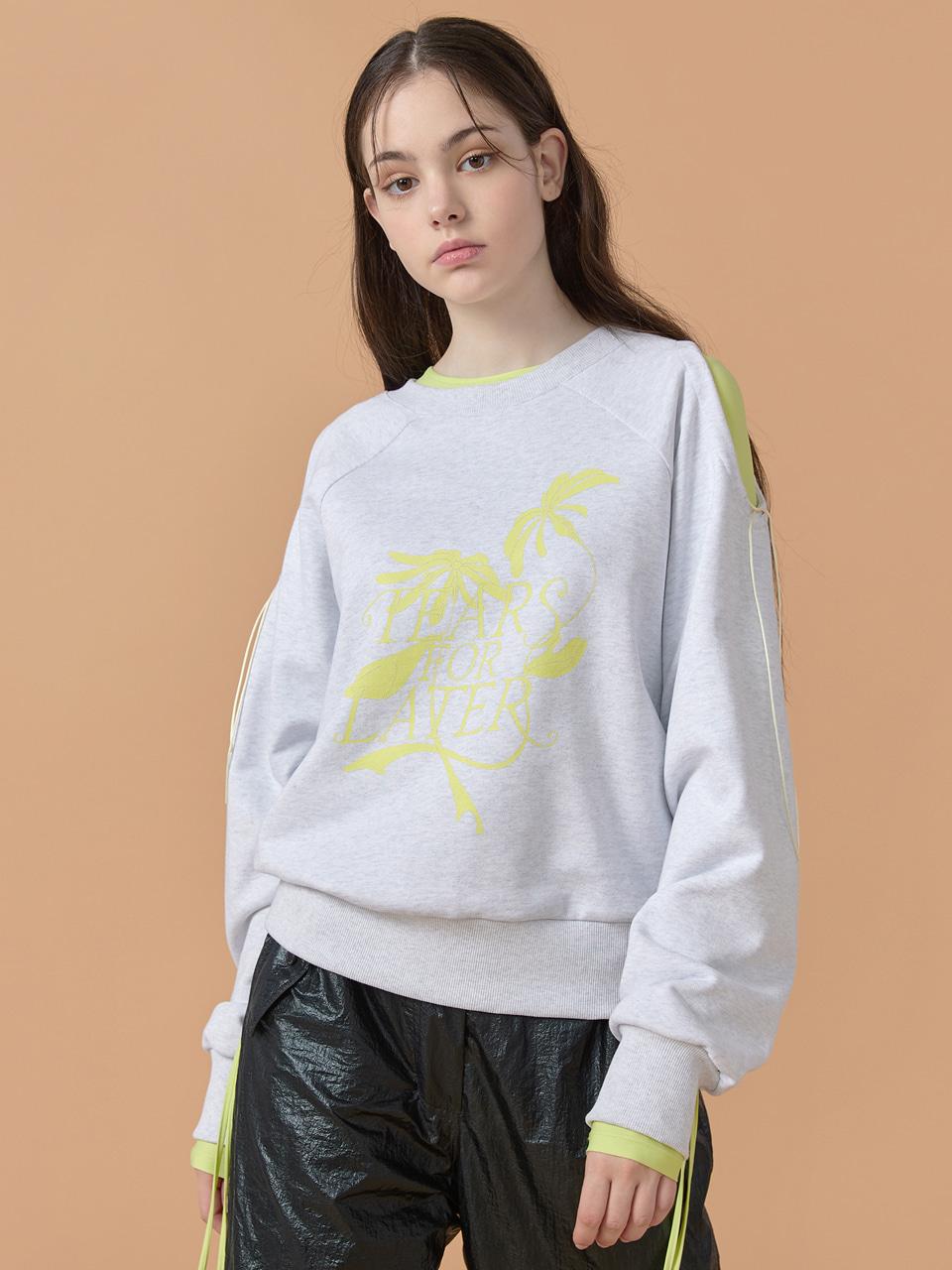 WOVEMENT Tears for later Printing Sweatshirt Light Gray WBB