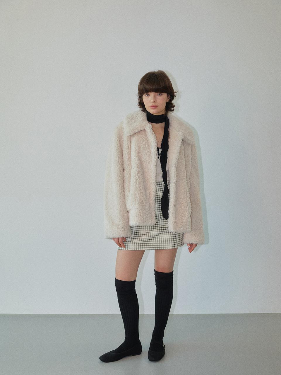 WOVEMENT Teddy Bear Faux Fur Jacket WBDFJK001IV