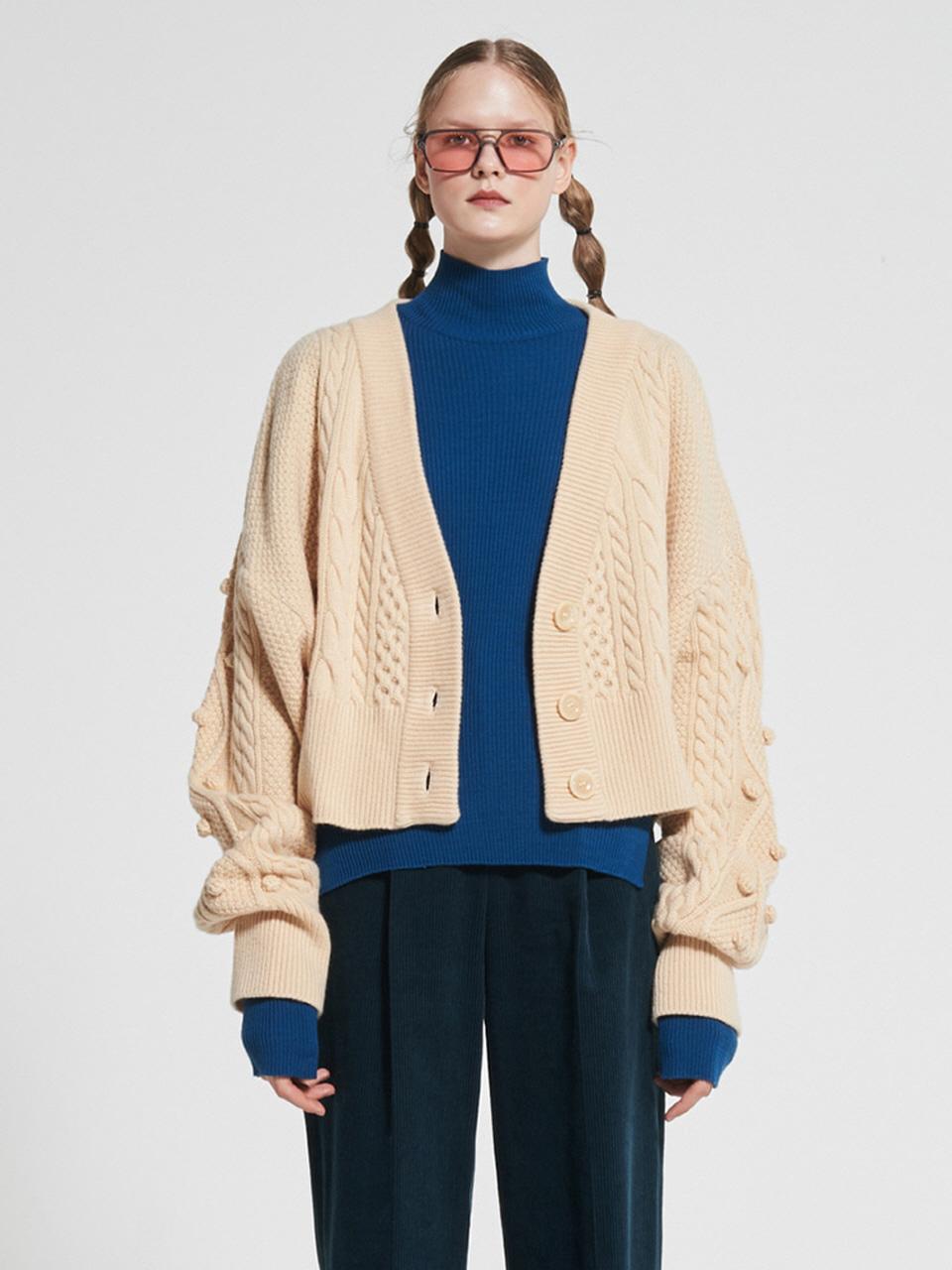 WOVEMENT Tremming Long Sleeves Knit Cardigan WBAFNT00
