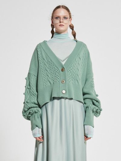WOVEMENT Tremming Long Sleeves Knit Cardigan WBAFNT003