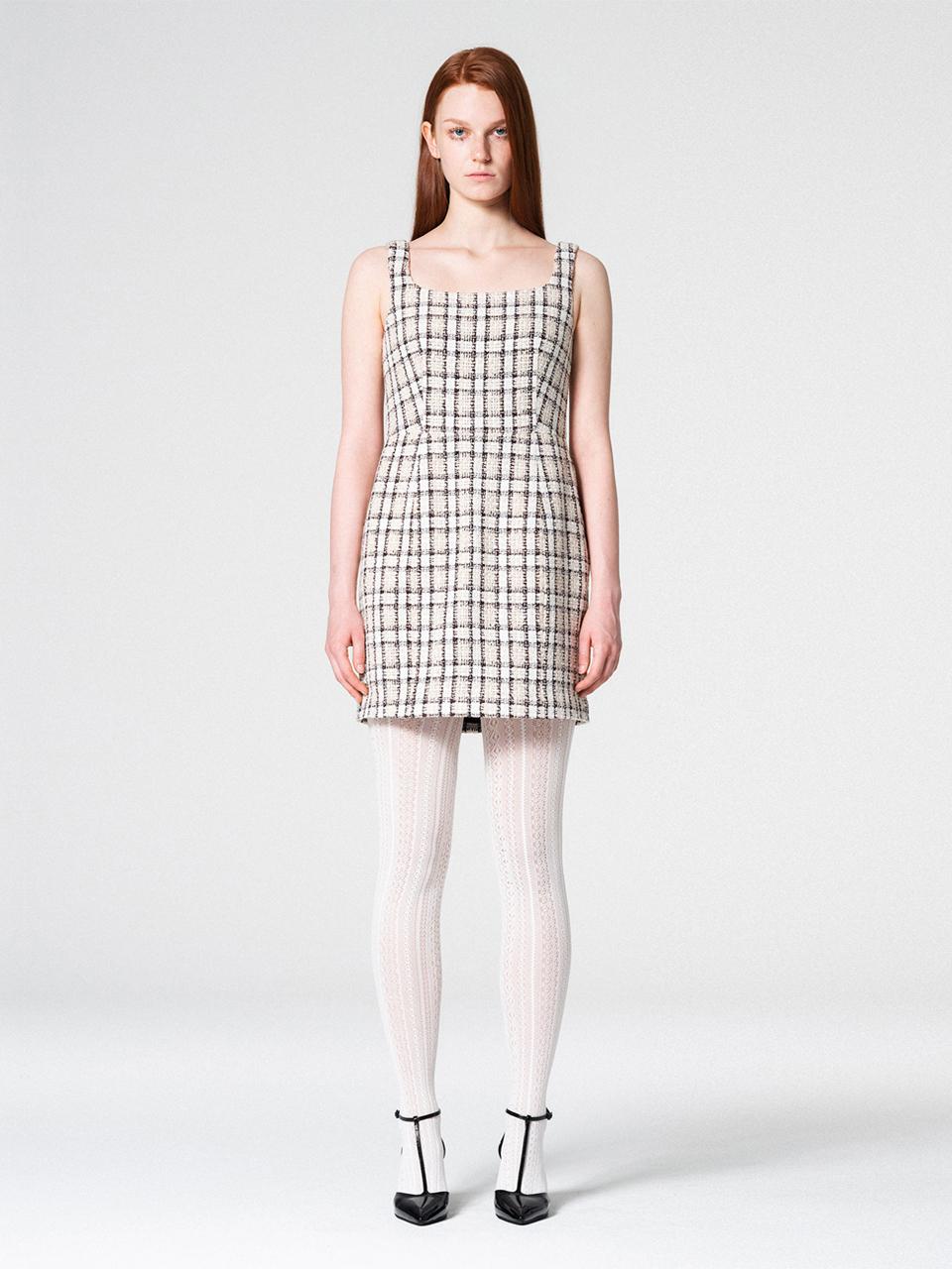 WOVEMENT Tweed mini dress CHECK WBCFOP002CK