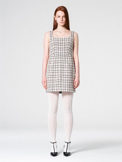 WOVEMENT Tweed mini dress CHECK WBCFOP002CK